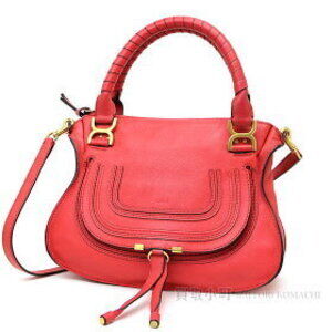 Chloe Marcie Bag Red Calfskin Leather shoulder handbag tote